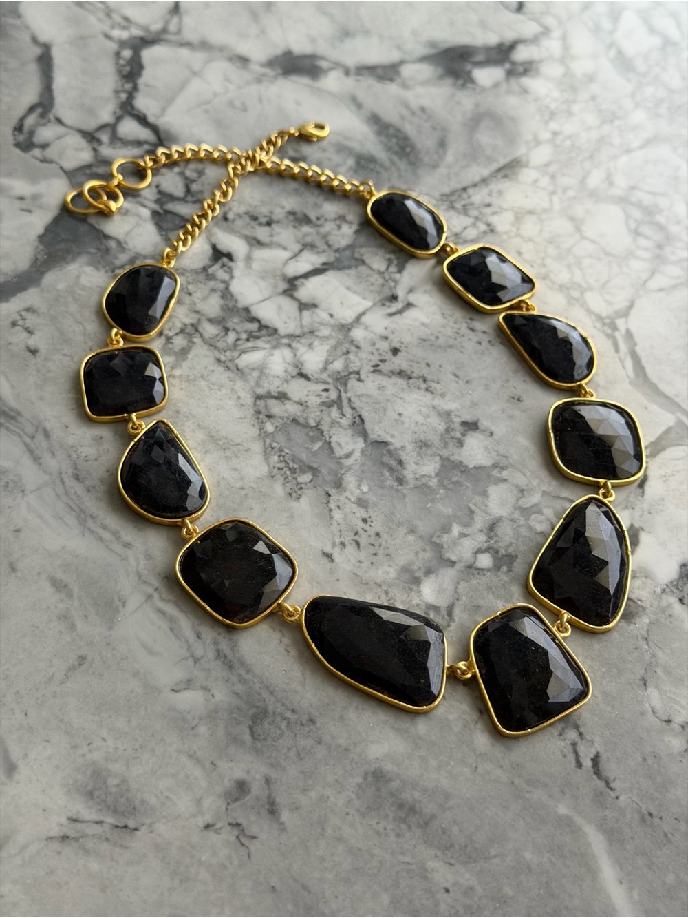 NWT ~ Bohogal black sapphire faceted necklace, one of on